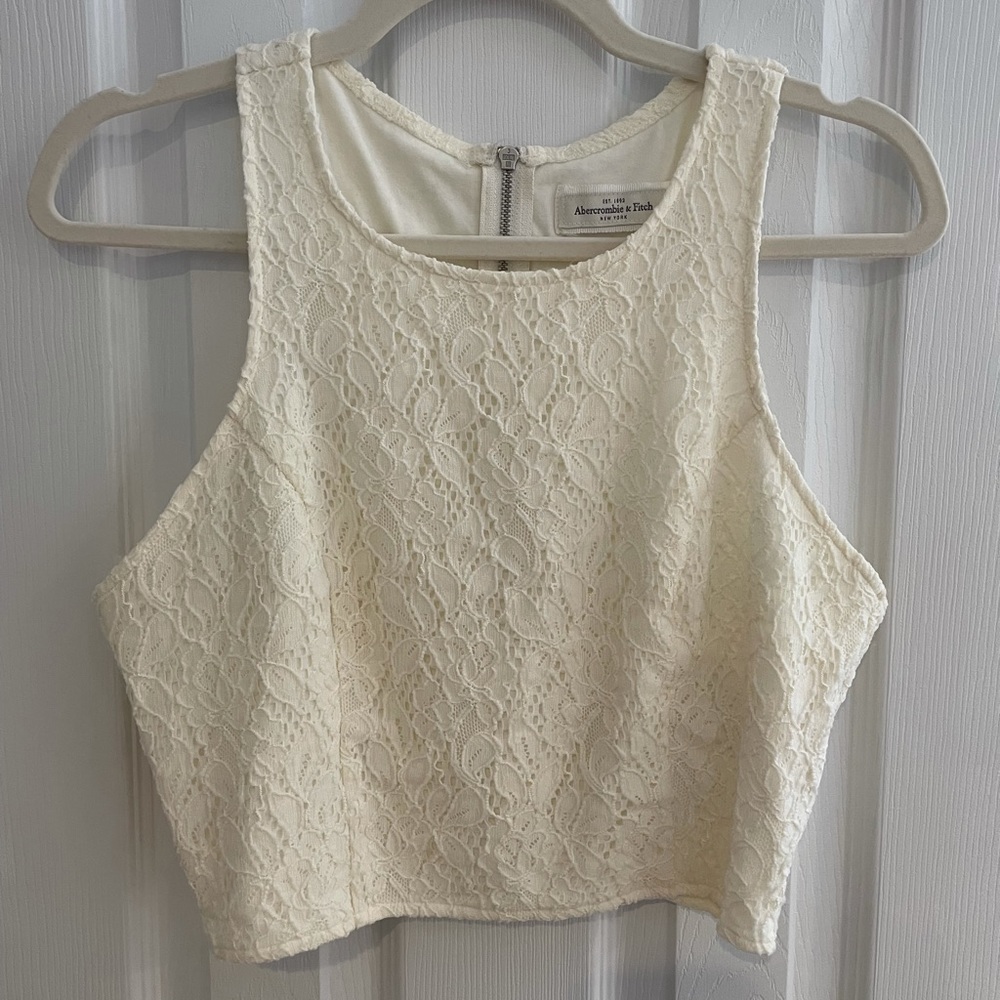 NWOT Abercrombie Lace zip-up crop top